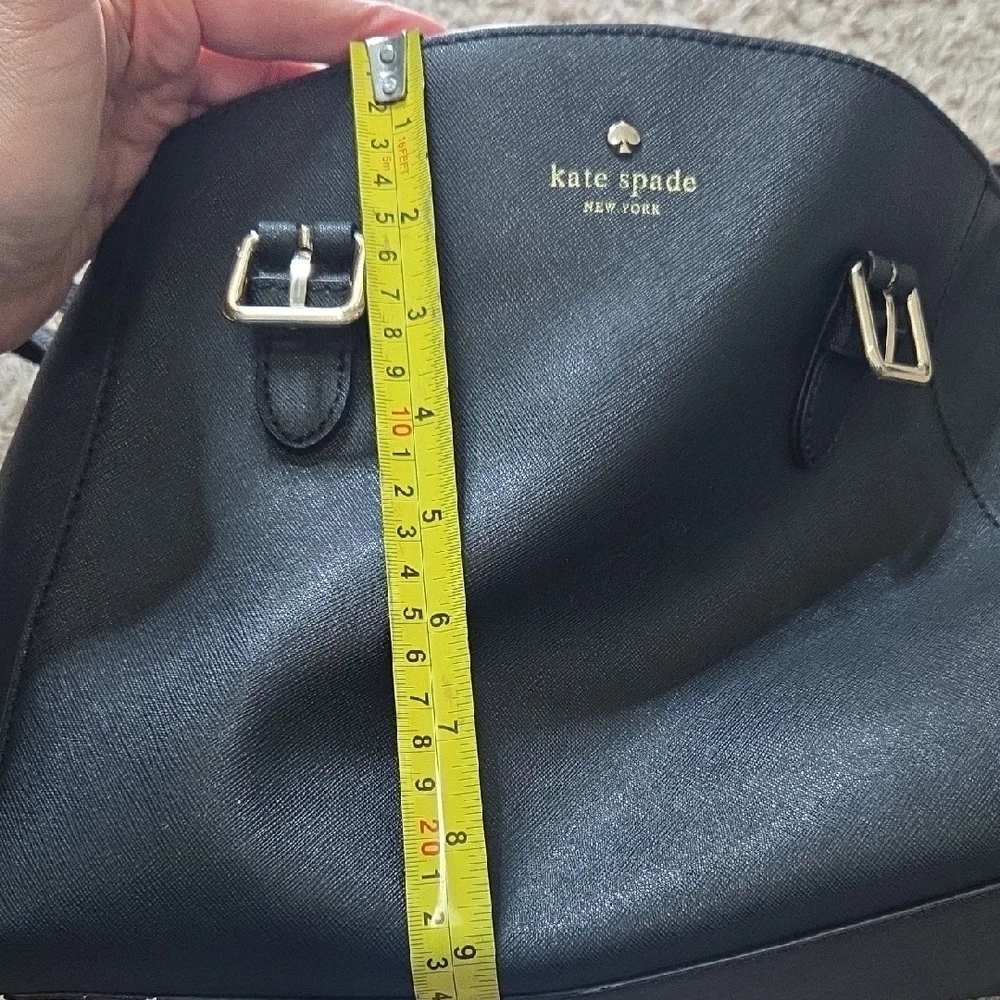 Kate Spade Large Black Shoulder Bag with Silver Accents
